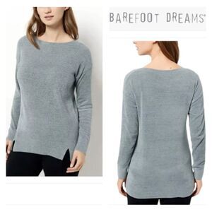 Barefoot Dreams Cozychic Ultra Lite Dockside Pontelle Pullover in Grey Size S